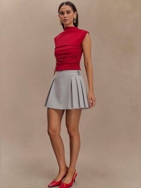 Meshki NWT Red Ellia High Neck Sleeveless Top